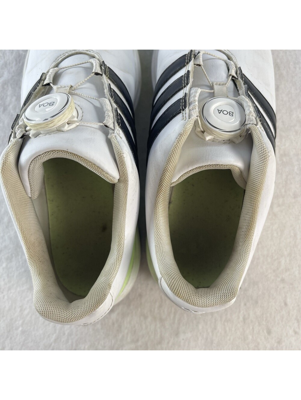 Adidas BOA Men's Spiked Golf Shoes Bounce Leather White/Black Size 6 1/2 - Picture 3 of 11